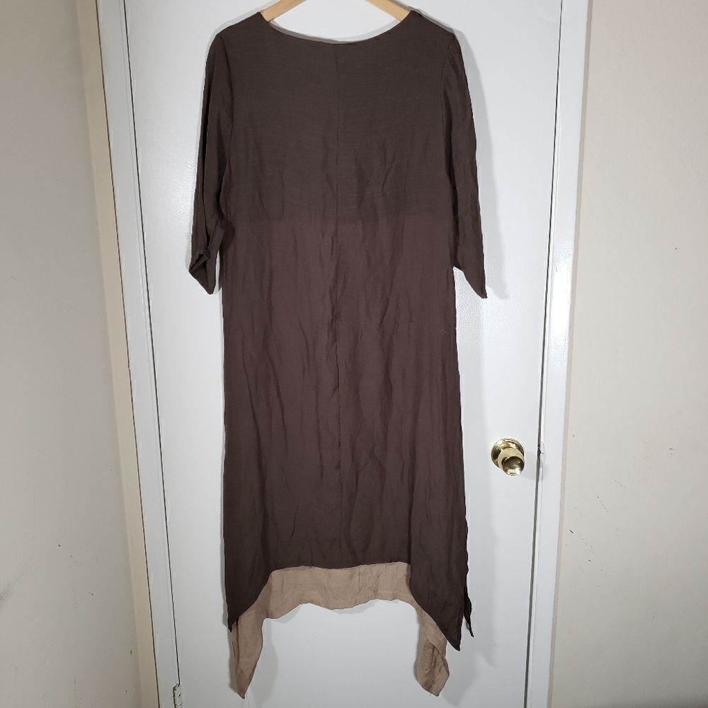 Anself Brown Tunic Style Midi Dress Size M - Picture 6 of 6